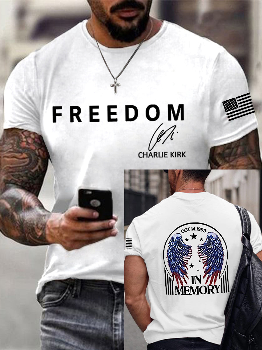 Men's Freedom Is Not Free R.I.P Charlie Kirk Short Sleeve T-shirt