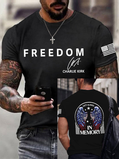 Men's Freedom Is Not Free R.I.P Charlie Kirk Short Sleeve T-shirt