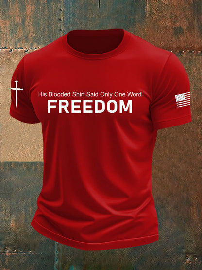 Men's Charlie Kirk  Freedom Printed imitation cotton short-sleeved T-shirt