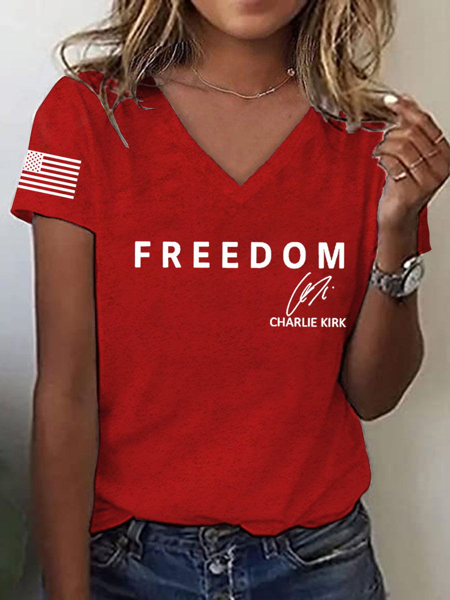 Women's Freedom Is Not Free R.I.P Charlie Kirk Short Sleeve T-Shirt