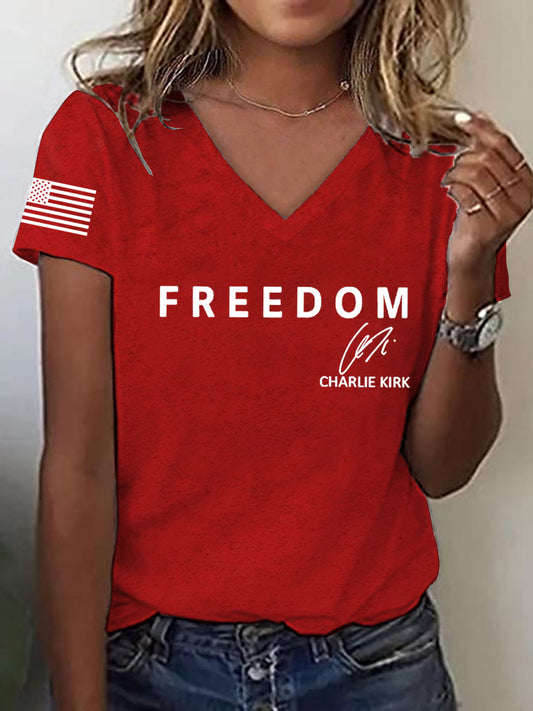 Women's Freedom Is Not Free R.I.P Charlie Kirk Short Sleeve T-Shirt