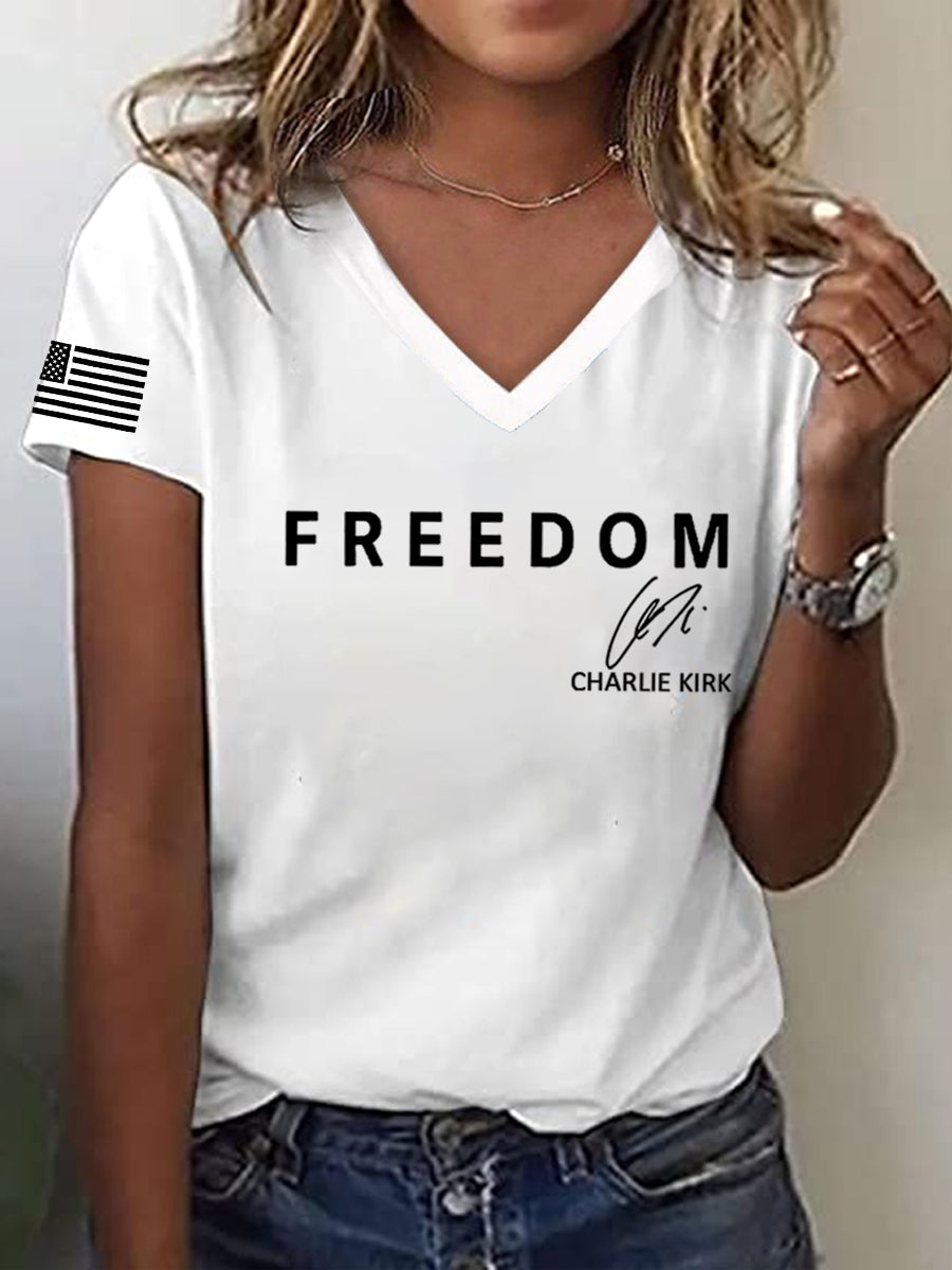 Women's Freedom Is Not Free R.I.P Charlie Kirk Short Sleeve T-Shirt