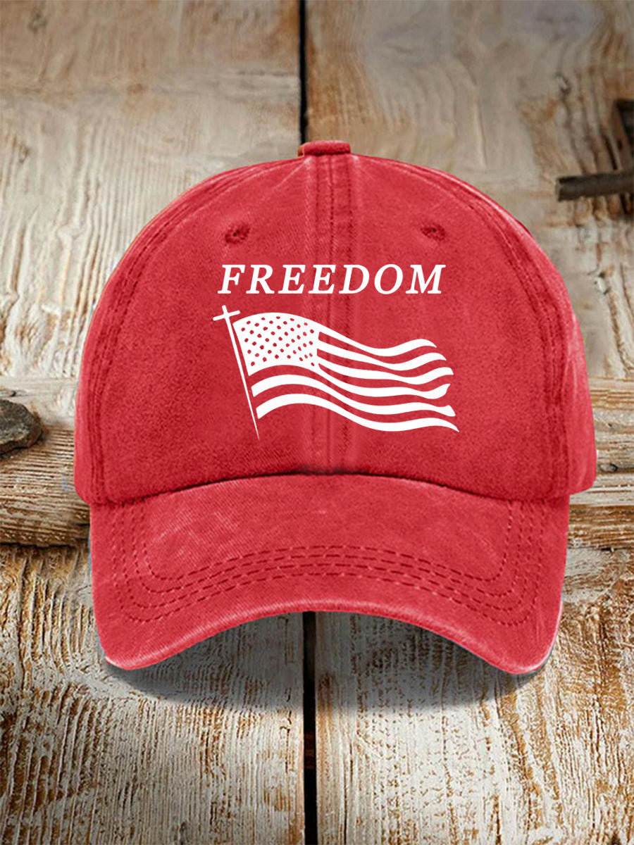 Unisex Freedom Cross Faith USA Flag Charlie Kirk Hat