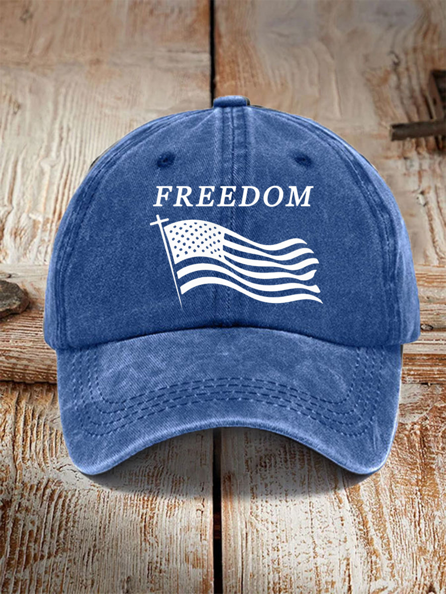 Unisex Freedom Cross Faith USA Flag Charlie Kirk Hat