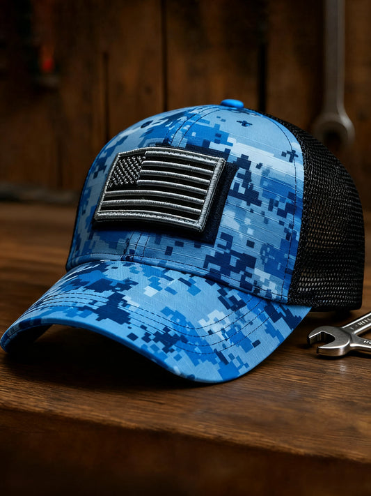 Vintage Veterans' Day Camouflage Casual Print  Hat