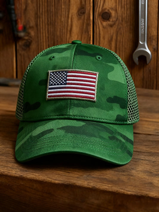 Vintage Veterans' Day Camouflage Casual Print  Hat
