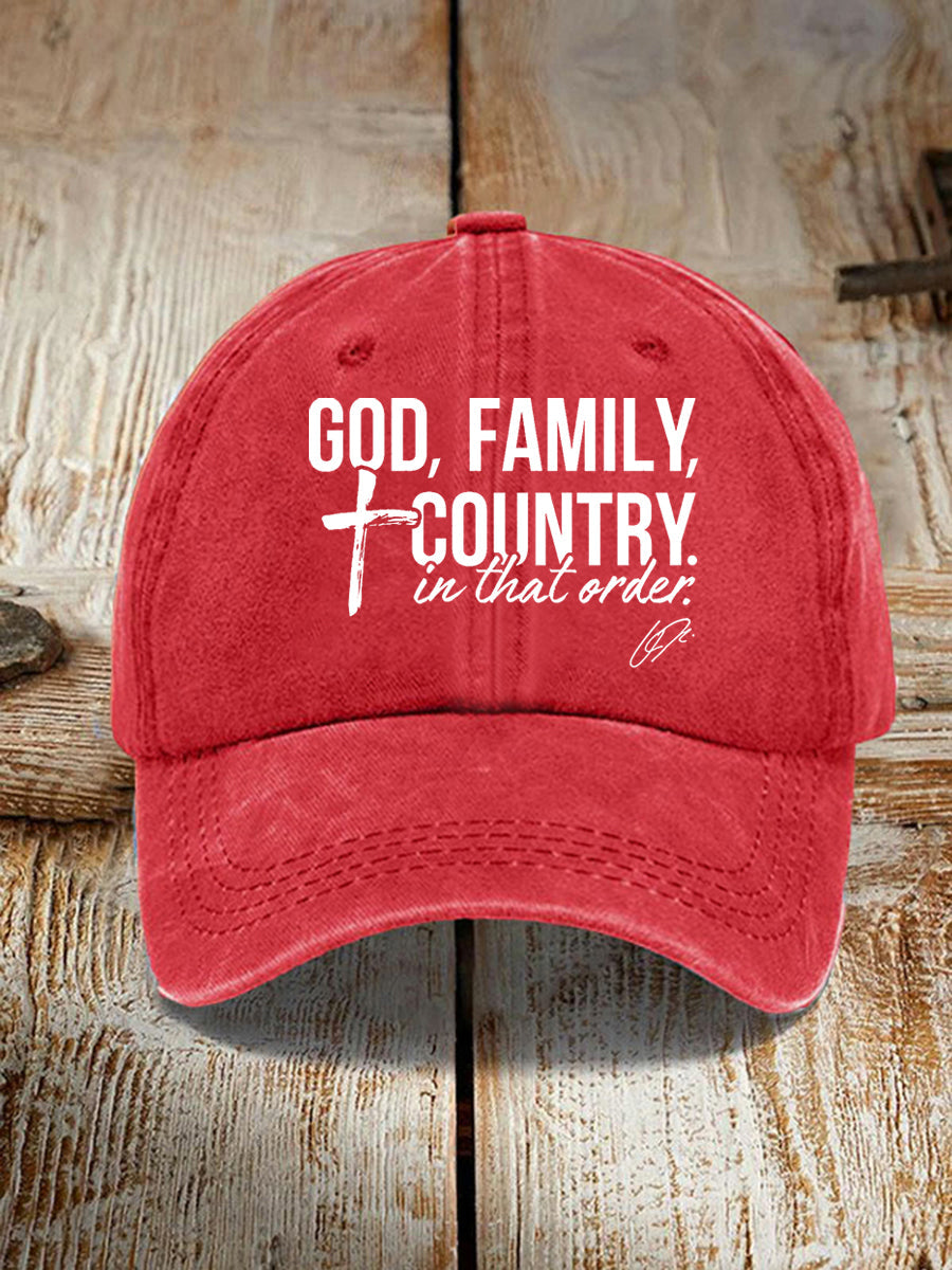 Unisex God, Family, Country In That Order Charlie Kirk Hat