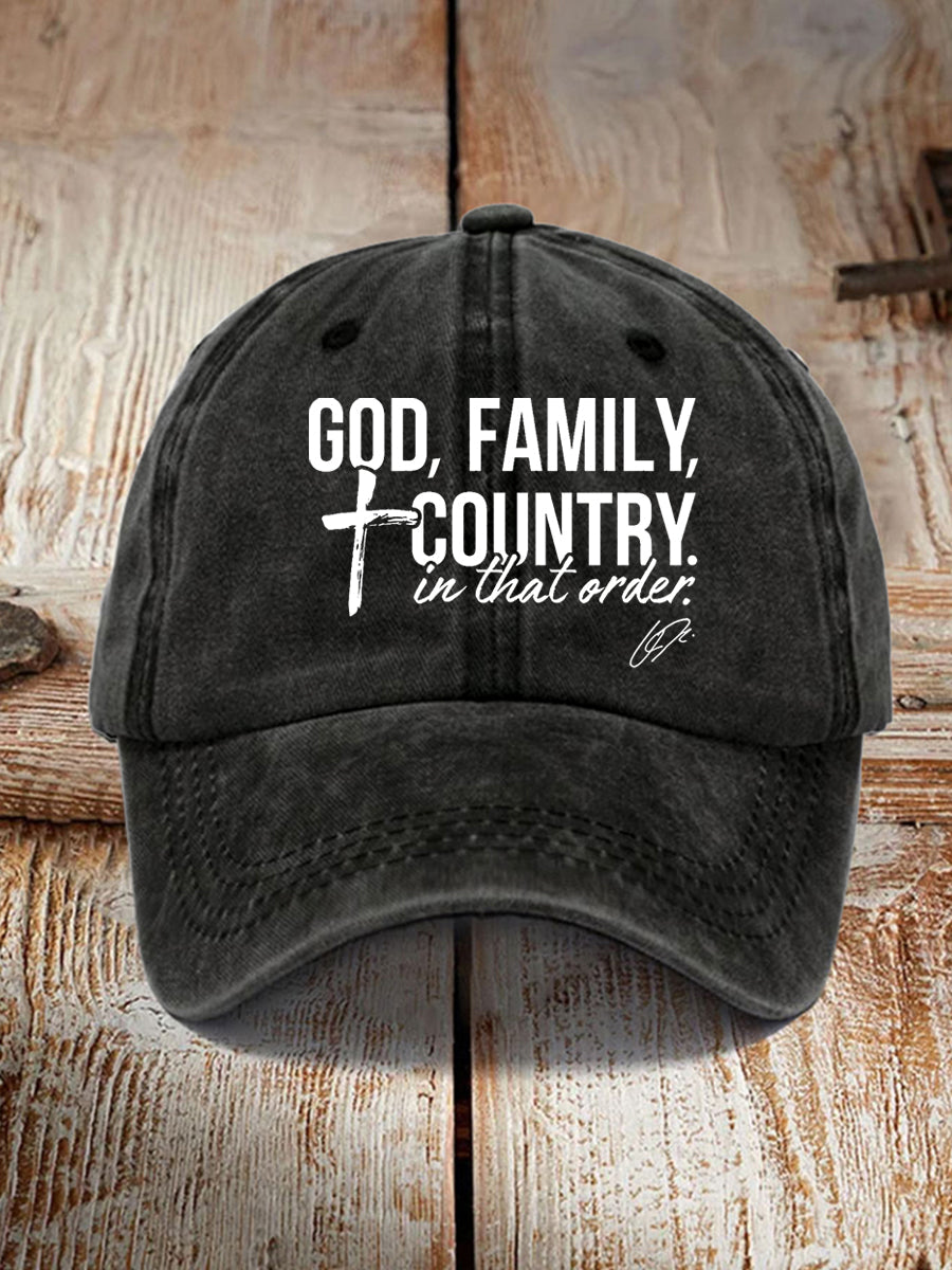 Unisex God, Family, Country In That Order Charlie Kirk Hat