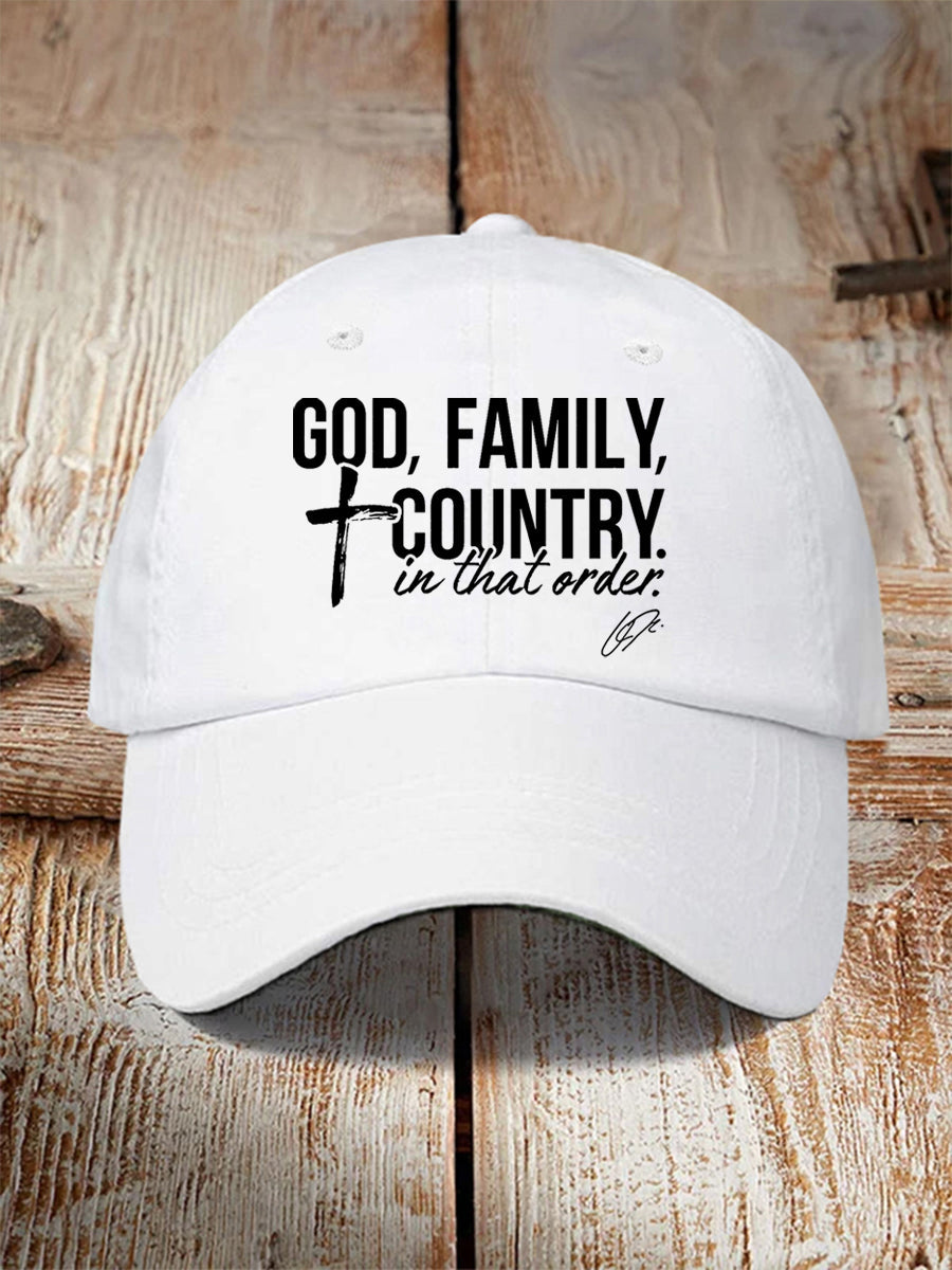 Unisex God, Family, Country In That Order Charlie Kirk Hat