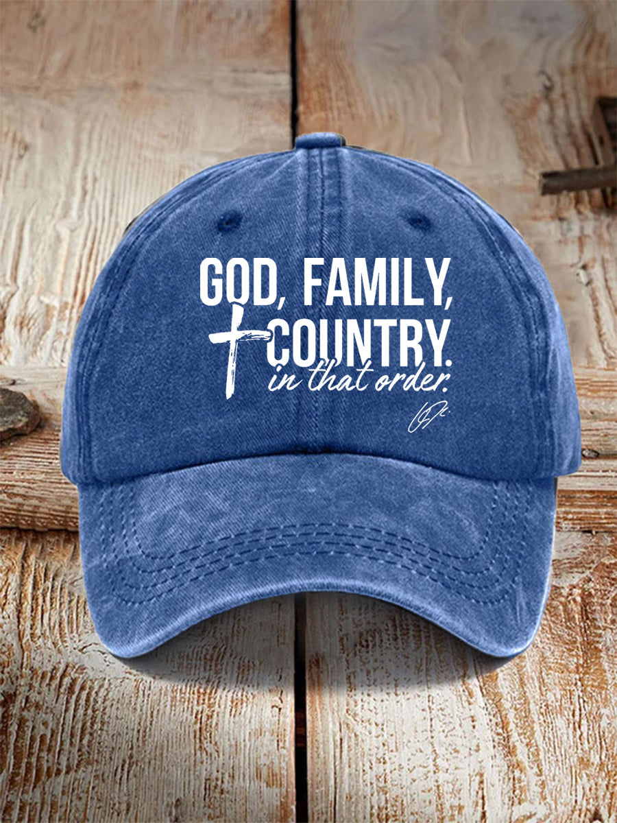 Unisex God, Family, Country In That Order Charlie Kirk Hat