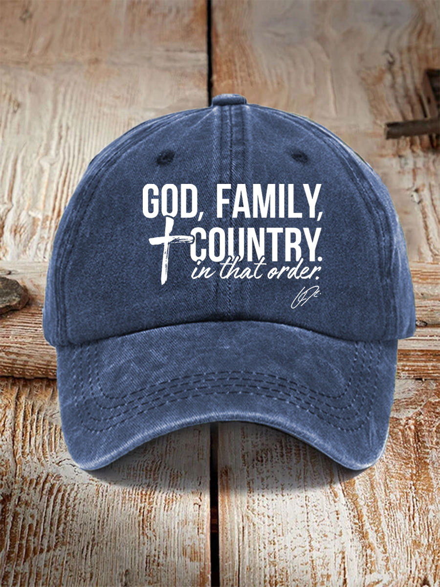 Unisex God, Family, Country In That Order Charlie Kirk Hat