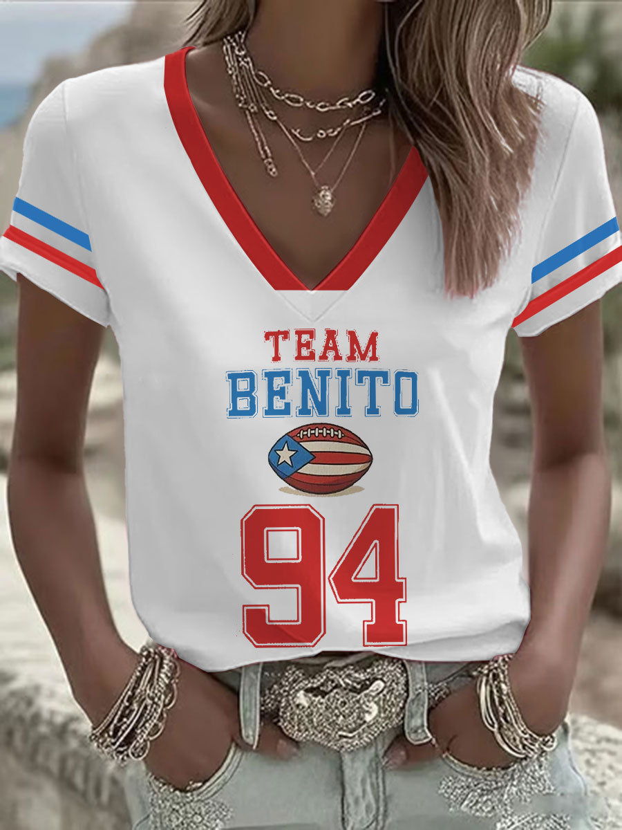 Women's Bunny Football Music Lover Printed T-shirt