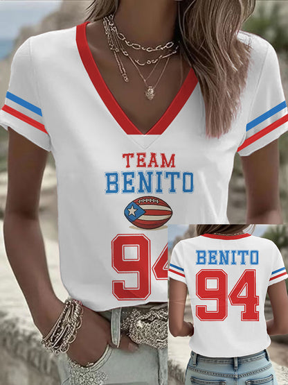 Women's Bunny Football Music Lover Printed T-shirt