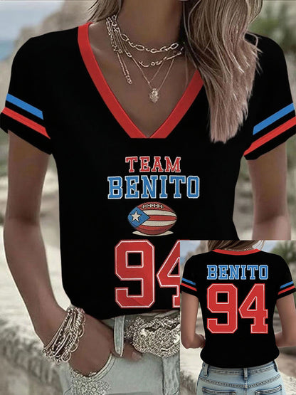 Women's Bunny Football Music Lover Printed T-shirt