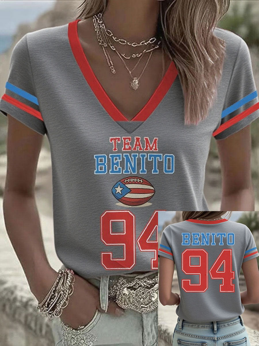 Women's Bunny Football Music Lover Printed T-shirt