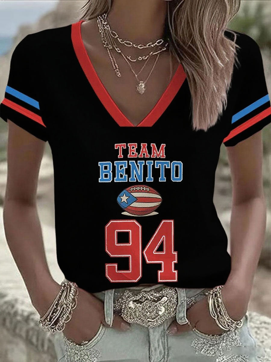 Women's Bunny Football Music Lover Printed T-shirt