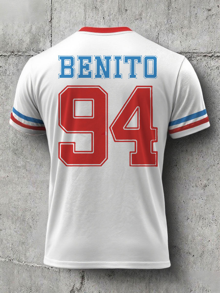 Men's Bunny Football Music Lover Printed T-shirt