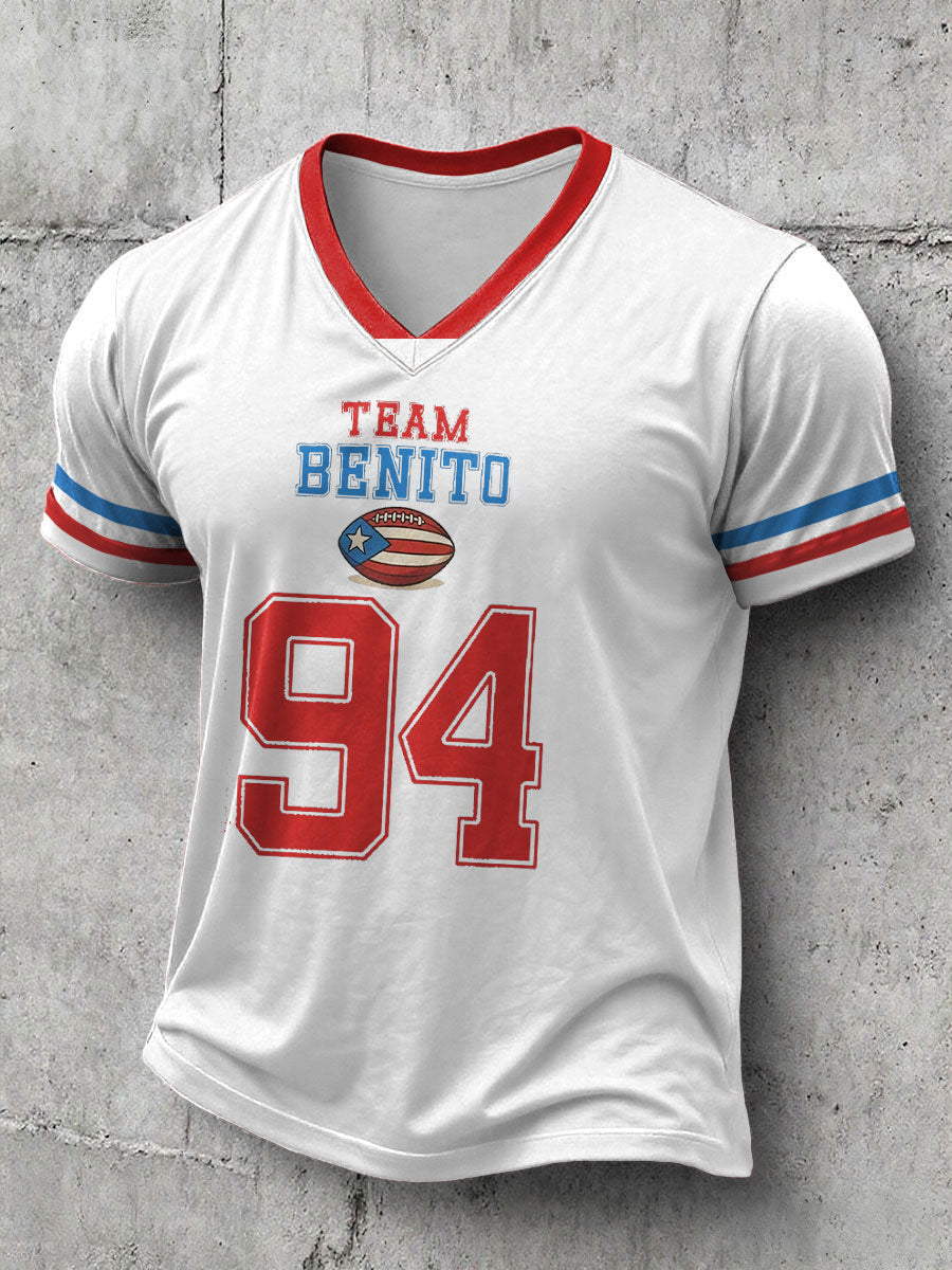 Men's Bunny Football Music Lover Printed T-shirt