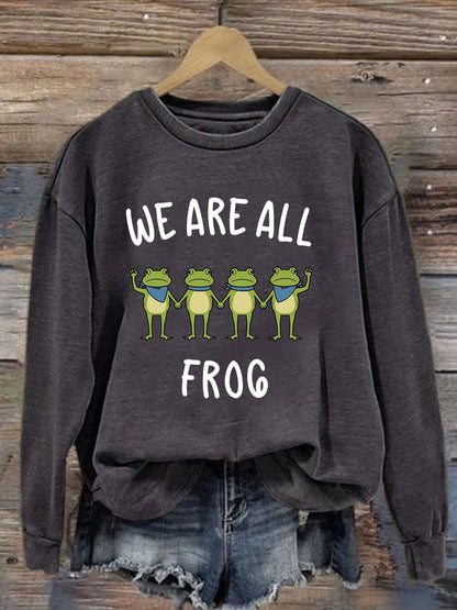 Women's Resist Frog Printed Casual Sweatshirt