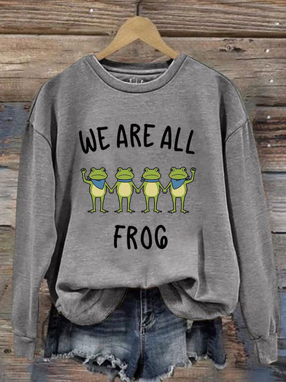 Women's Resist Frog Printed Casual Sweatshirt