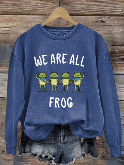 Women's Resist Frog Printed Casual Sweatshirt