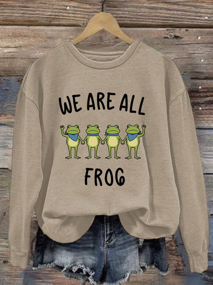 Women's Resist Frog Printed Casual Sweatshirt