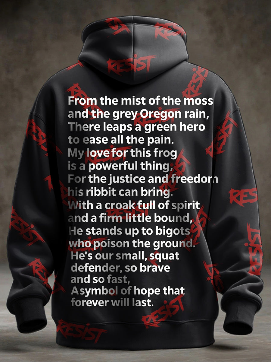 Men's Oversized Drop-Shoulder Hoodie with Pockets