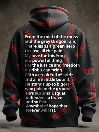 Men's Oversized Drop-Shoulder Hoodie with Pockets