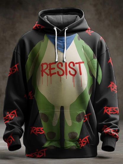 Men's Oversized Drop-Shoulder Hoodie with Pockets