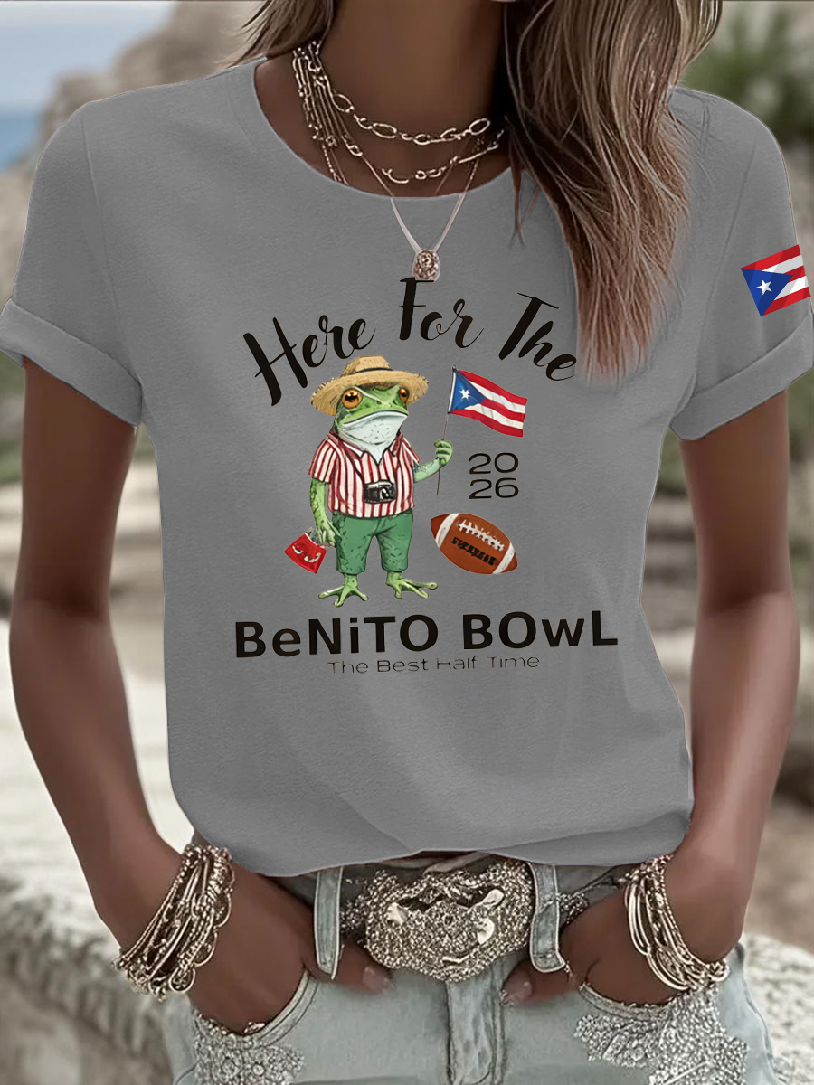 Women's Here For The Benito Bowl  Iron On Short Sleeve T-Shirt
