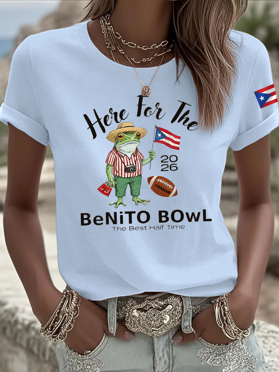 Women's Here For The Benito Bowl  Iron On Short Sleeve T-Shirt