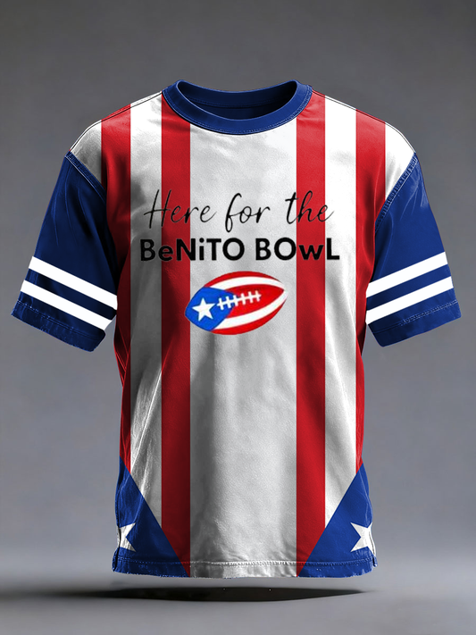 Men's Bad Bunny Here For The Benito Bowl short sleeves t-shirt
