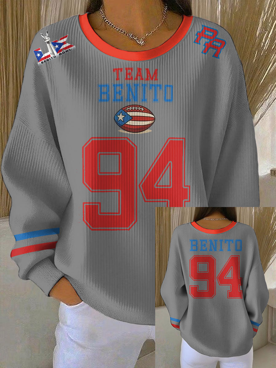 Women's Bunny Football Music Lover Printed Sweatshirt