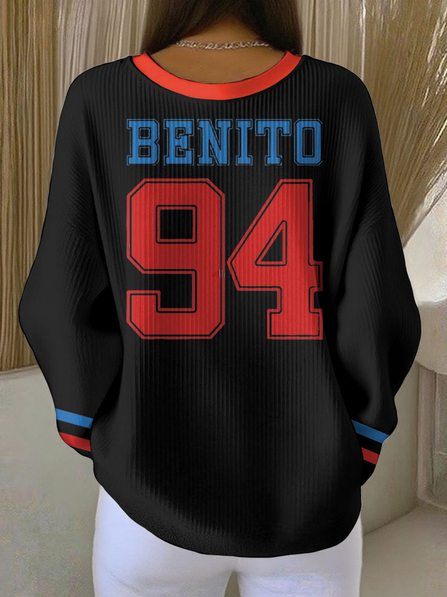 Women's Bunny Football Music Lover Printed Sweatshirt