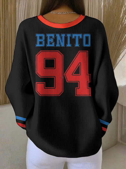 Women's Bunny Football Music Lover Printed Sweatshirt