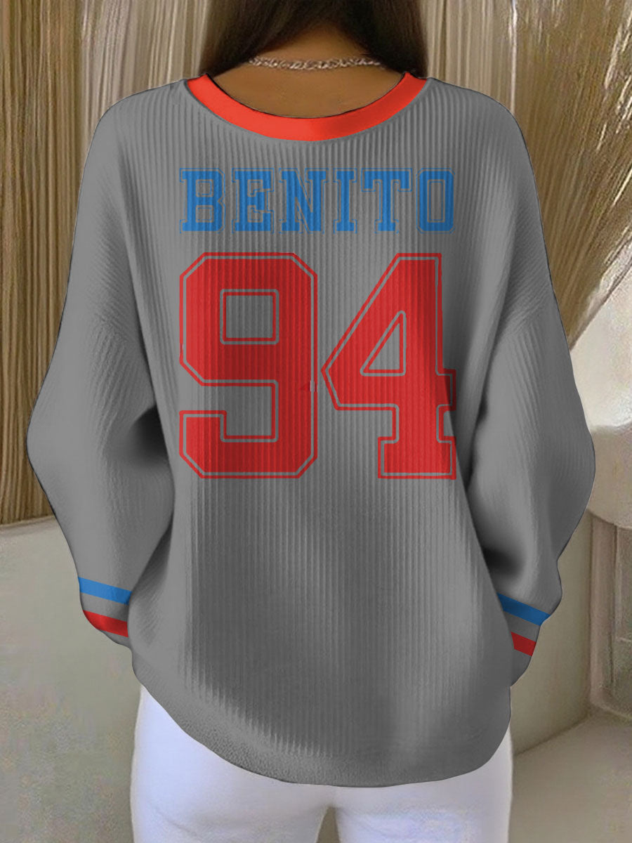 Women's Bunny Football Music Lover Printed Sweatshirt