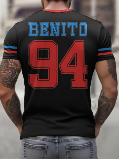 Men's Bunny Football Music Lover Printed T-shirt