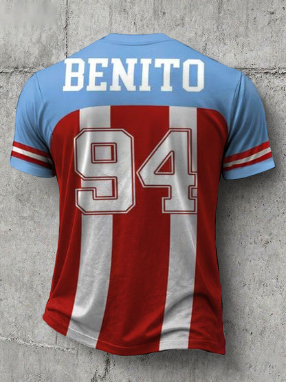 Men's Bunny Football Music Lover Printed T-shirt