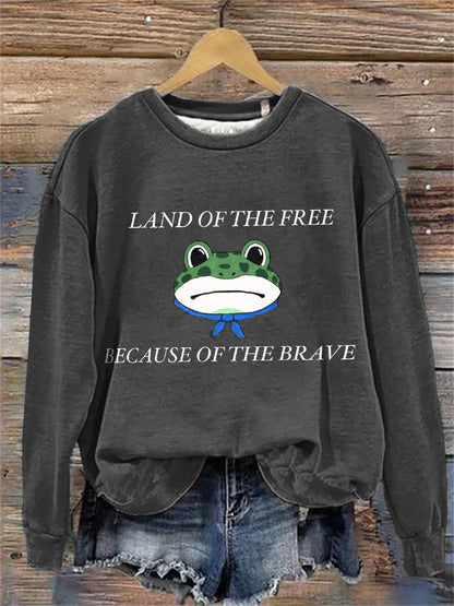 Women's Polish Frog Print Sweatshirt