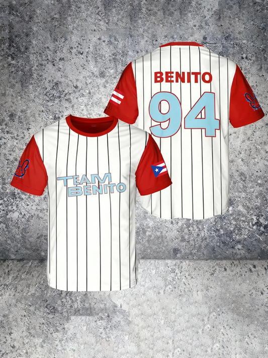 Men's Team Benito Baseball Jersey Halfbowl Fan Shirt short sleeves t-shirt
