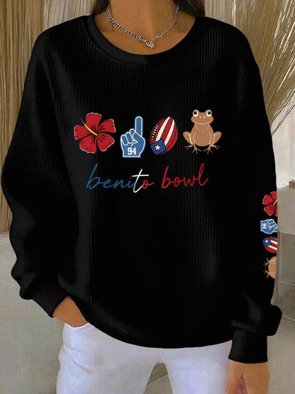 Women's benito bowl Ribbed Round-Neck Sweatshirt