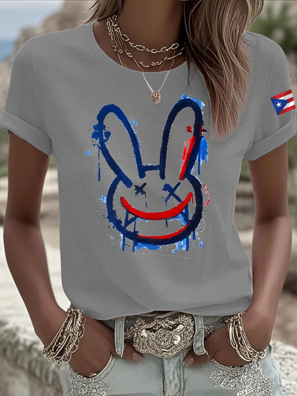 Women's Bad Bunny Iron On Short Sleeve T-Shirt