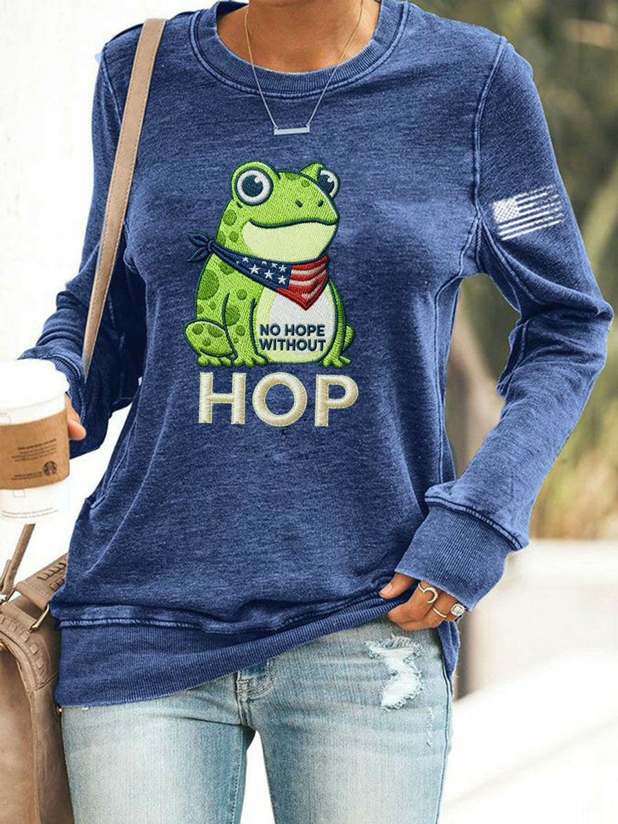 Women's Frog Resist No Hope Without Hop Printed Sweatshirt