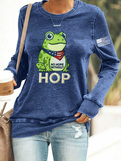 Women's Frog Resist No Hope Without Hop Printed Sweatshirt
