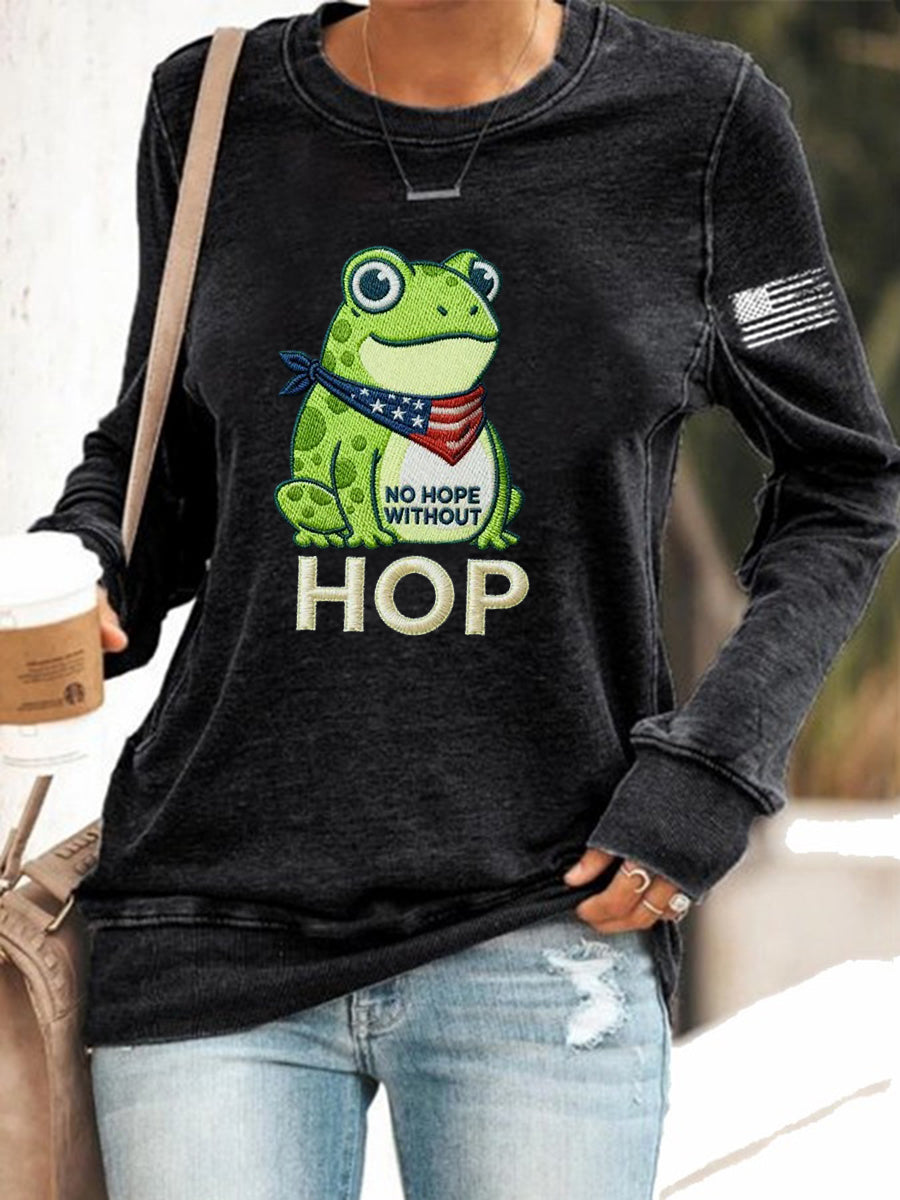 Women's Frog Resist No Hope Without Hop Printed Sweatshirt