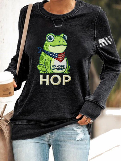 Women's Frog Resist No Hope Without Hop Printed Sweatshirt