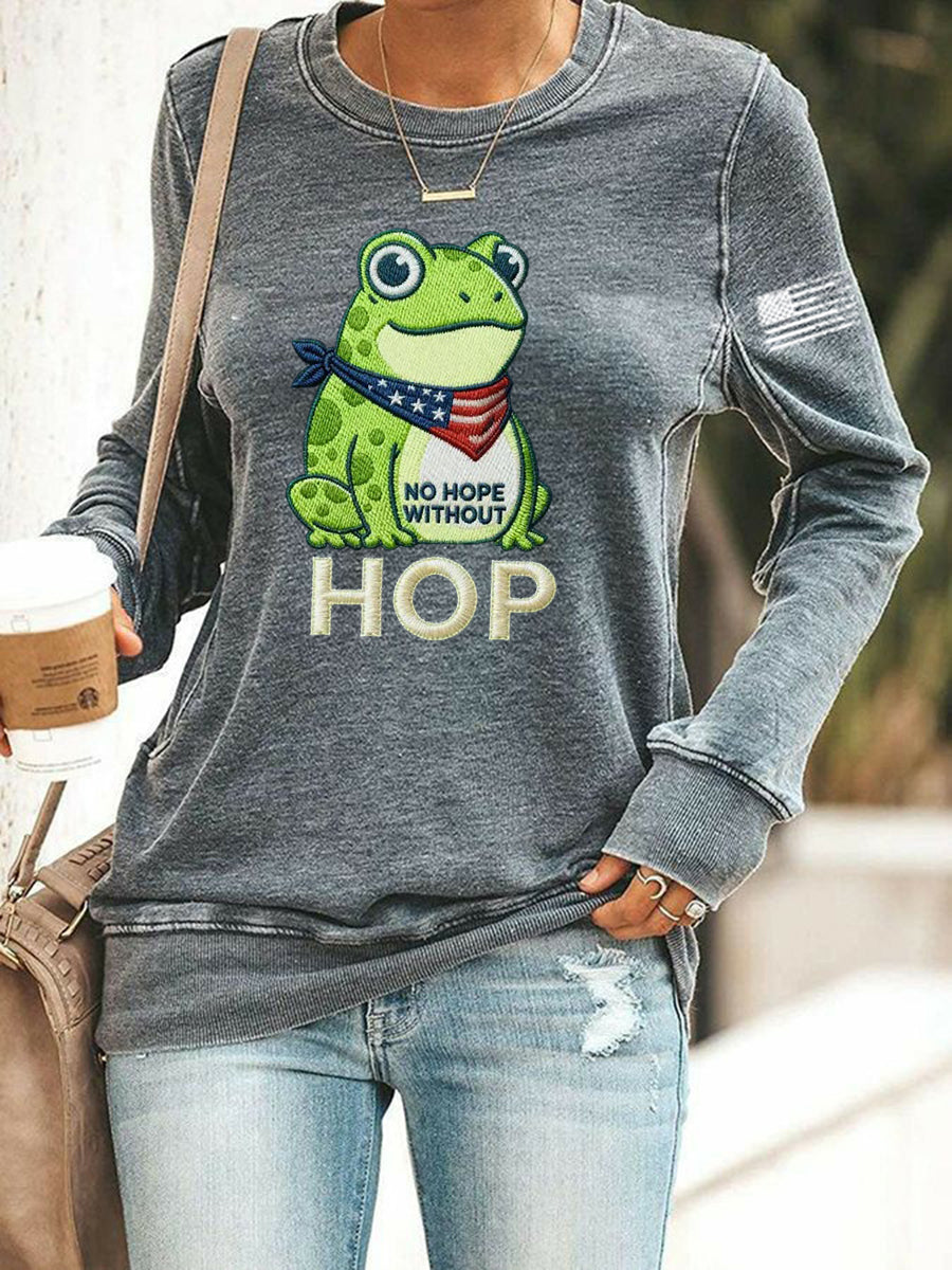 Women's Frog Resist No Hope Without Hop Printed Sweatshirt