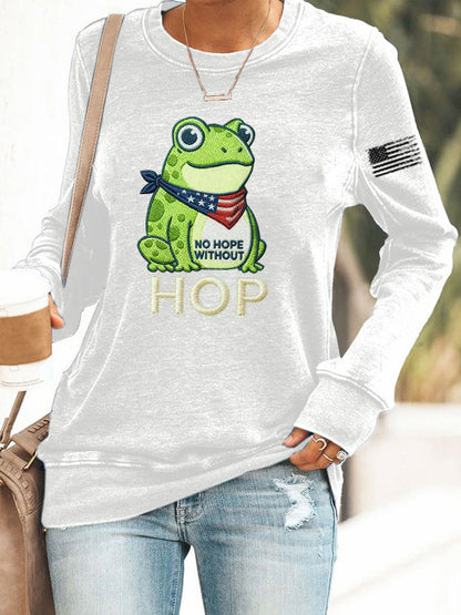 Women's Frog Resist No Hope Without Hop Printed Sweatshirt