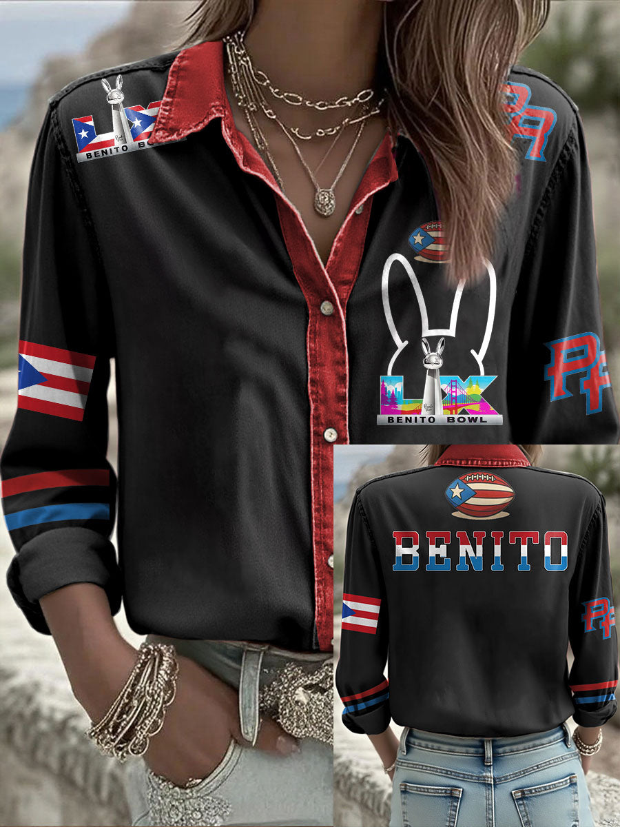 Women's Bunny Football Music Lover Printed Shirt