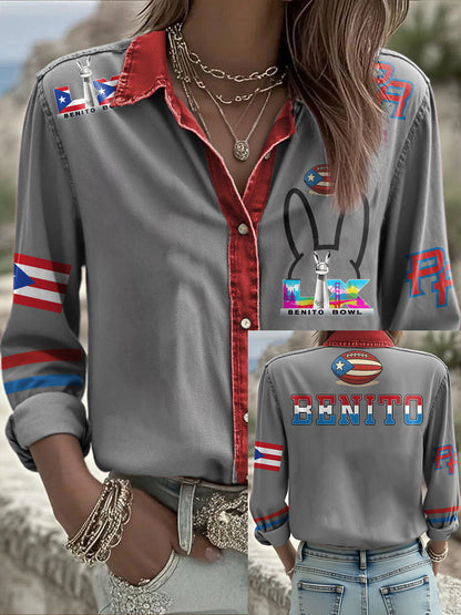 Women's Bunny Football Music Lover Printed Shirt